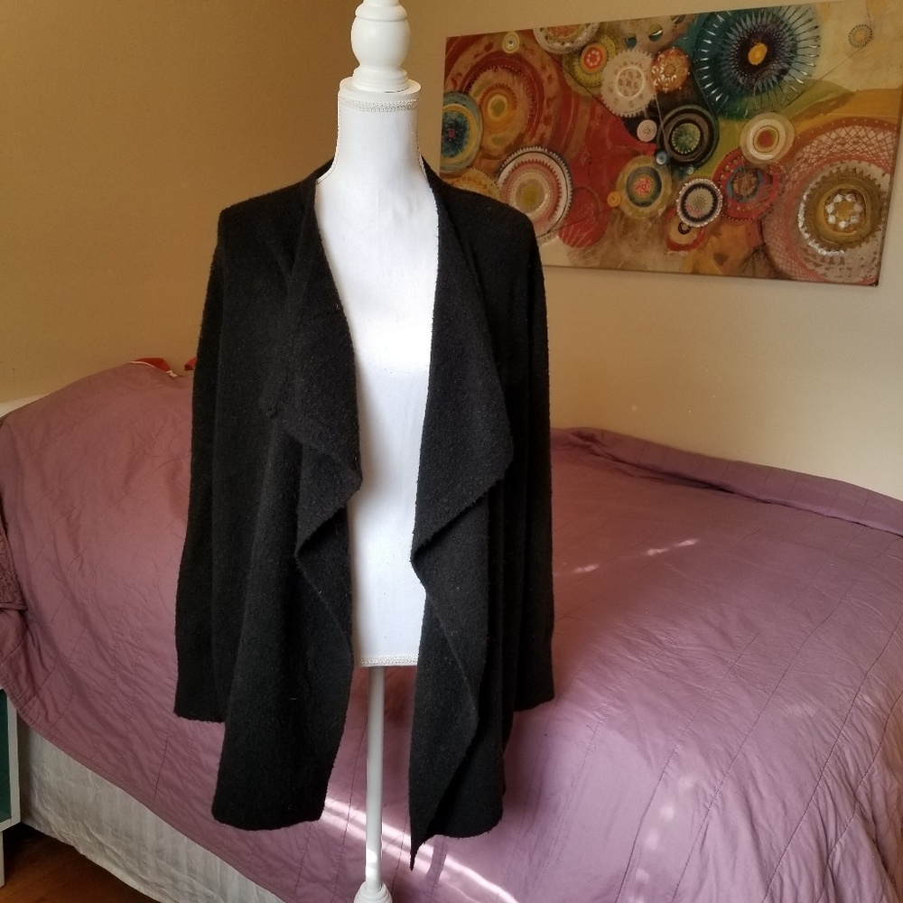 Black waterfall open cardigan from Loft